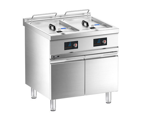 Kalite  Floor Western Electric Double-tank Deep Fryer with Cabinet Fabrika